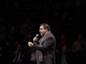 Conservative MP Deepak Obhrai has died after a brief and aggressive battle with liver cancer. Obhrai speaks during the Conservative leadership debate at the Maclab Theatre in Edmonton, Tuesday, Feb. 28, 2017.