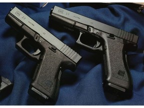 A Glock 22 40-calibre pistol pictured right. This is the model seized by Vancouver police on Aug. 22, 2019.