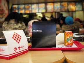 An example of the new branding on chicken boxes.