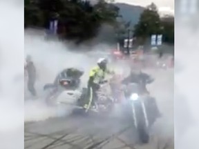 The B.C. RCMP has launched an internal investigation into an accident involving one of its officers at last weekend's Squamish Motorcycle Festival.