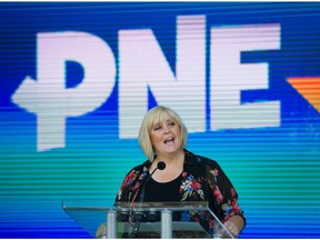 PNE head Shelley Frost speaks at the PNE