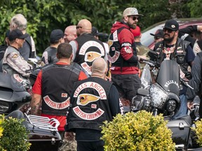 Friends and family of murdered Hells Angel  Suminder (Allie) Grewal attend his funeral service in Delta, B.C., August, 16, 2019.