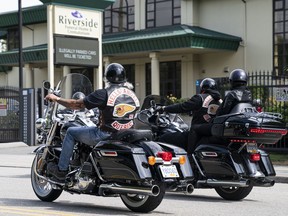 Friends and family of murdered Hells Angel Suminder (Allie) Grewal attend his funeral service in Delta on Aug. 16, 2019.