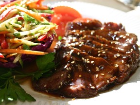 Sesame Beef Salad made with Lee Kum Kee Premium Soy Sauce.