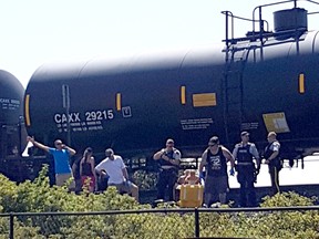 A person was struck by a train in White Rock on Sunday.