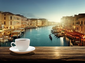 Coffee on a table in Venice, Italy