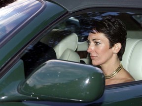 Ghislaine Maxwell with the Duke of York leaves a wedding at the Parish Church of St Michael in Compton Chamberlayne near Salisbury on September 2, 2000.