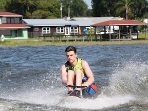 A minor injury cost former Humboldt Broncos player Jacob Wassermann an opportunity to compete at the 2019 adaptive water-ski world championships in Norway last month. Jacob Wassermann takes part in an adaptive water skiing competition in Florida in an April 2019 handout photo.