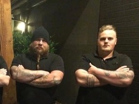 The late Reece Russell is on the right, standing beside Soldiers of Odin member Tyler Herrewynen.