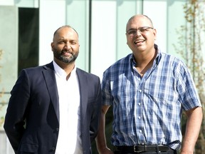 Upkar Singh Tatlay (left) and Alex Sangha are pitching Surrey city council on a South Asian international expo to be held at Bear Creek Park.