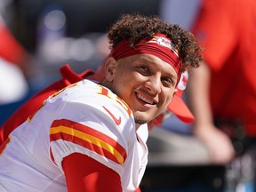 'I don’t use a ton of product. Pretty much just shower, H&S and go,' says Kansas City Chiefs quarterback Patrick Mahomes. 'Helmet hair is a real thing, though, so we have to save any helmet shots for the END of any photo shoots or it’s game over.'