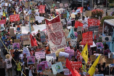 Students activists participate in a demonstration calling for action on climate change on September 20, 2019 in Jakarta, Indonesia. Students and adults joined together on Friday as part of a global mass day to demand action on climate change.