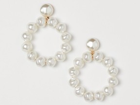 Faux pearl earrings, $14.99 at H&M, hm.com.