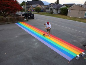 A Chilliwack family has painted a rainbow crosswalk across their driveway to show support for LGBTQ2 rights.