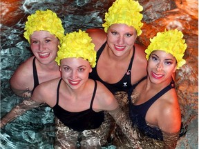 Zynth & Co. synchronized swimmers Carol Ross, Michelle Van Hyfte, Kelli Gustafsson and Jessica Oryall entertained B.C. Children's Hospital's $10,000-a-year Circle of Care donors during a reception at the Casa Mia mansion.