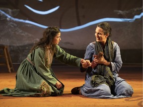 Anita Majumdar and Deena Aziz star in A Thousand Splendid Suns, playing until Oct. 13 at the Stanley Industrial Alliance Stage. Photo: David Cooper.