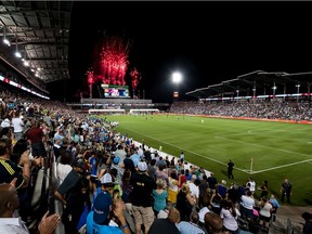 Fireworks are set off after the 2015 AT&&;T Major League Soccer All-Star Game between the MLS All-Stars and the Tottenham Hotspur at Dick's Sporting Goods Park on July 29, 2015 in Commerce City, Colo.