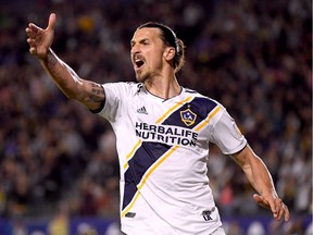 Zlatan Ibrahimovic of the Los Angeles Galaxy would like to make a few points against the visiting Vancouver Whitecaps on Sunday.