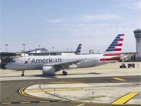 In this file photo taken in July 2019 an American Airlines plane is seen on the tarmac at Philadelphia International Airport in Philadelphia, Pennsylvania.