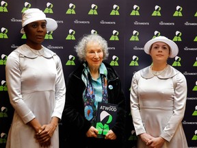 Canadian author Margaret Atwood poses during a photocall following the release of her new book 'The Testaments' a sequel to the award-winning 1985 novel "The Handmaid's Tale" in London on September 10, 2019.