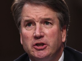 In this file photo taken on September 4, 2018 Judge Brett Kavanaugh speaks during his U.S. Senate Judiciary Committee confirmation hearing to be an Associate Justice on the US Supreme Court, on Capitol Hill in Washington, DC.