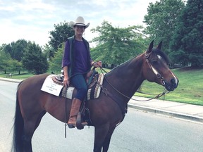 Liz Sahlstrom with her horse Breeze.