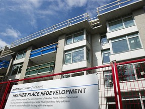 Redevelopment work at Heather Place, an existing affordable housing project in Vancouver, in September.