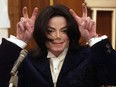 In this Dec. 3, 2002, file photo, Michael Jackson testifies during his civil trial in Santa Maria Superior Court in Santa Maria, Calif.