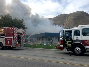 The large plume of dark smoke as seen as Parkcrest Elementary school in Kamloops