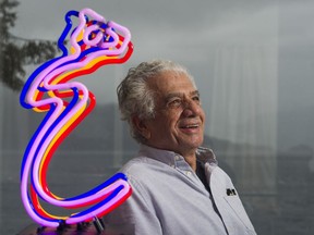 Iranian-Canadian artist Parviz Tanavoli relaxes at his home in West Vancouver in 2017.