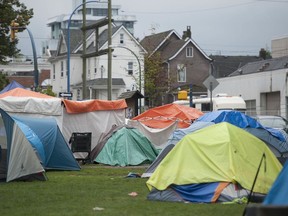 Tents in Oppenheimer Park in Vancouver, BC Thursday, September 19, 2019.
