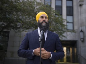 Federal NDP leader Jagmeet Singh at a campaign stop at Vancouver City Hall on Sept. 25, 2019.