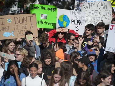 Vancouver, BC: SEPTEMBER 27, 2019 -- Tens of thousands of people concerned about the state of the earth's climate converged on Vancouver city hall Friday, September 27, 2019 as part of a global initiative to bring attention to the environment. The throngs of people marched across the Cambie Street bridge and into downtown.