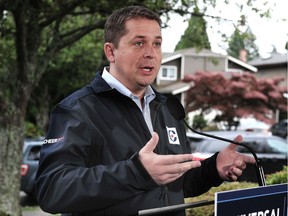 Conservative Leader Andrew Scheer was in White Rock on Sunday to announce a planned tax cut for Canada's lowest income earners.