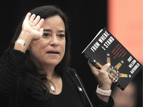 Independent candidate for Vancouver Granville, Jody Wilson-Raybould holds up a copy of her new book.