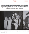 This screengrab shows a Time magazine article about a 2001 party at Vancouver’s West Point Grey Academy that was attended by now Prime Minister Justin Trudeau dressed in costume with his face and hands painted a dark colour.