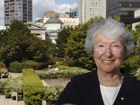 Cornelia Hahn Oberlander in 2005 when she was being consulted about remediation of plantings which were part of her original landscape architecture design for Robson Square.