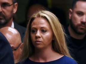 Amber Guyger, who is charged in the killing of Botham Jean in his own home, arrives on the first day of the trial in Dallas, Texas, U.S., September 23, 2019.