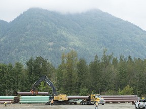 Pipeline pipes are seen at a facility near Hope, B.C., Thursday, Aug. 22, 2019. The Federal Court of Appeal says it'll reveal Wednesday whether a new set of legal challenges of the Trans Mountain pipeline project can go ahead.
