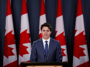 Canada's Prime Minister Justin Trudeau speaks to the media at the National Press Theatre in Ottawa, Ontario, Canada October 23, 2019.