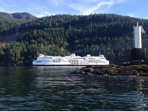 File photo of a BC ferry. A couple of sailings have been cancelled because of high winds Friday morning.