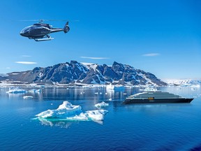 The Scenic Eclipse offers helicopter and submarine excursions.