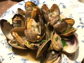 Clams in vermouth is on the menu at Como Taperia, 201 East Seventh Ave., in Vancouver.