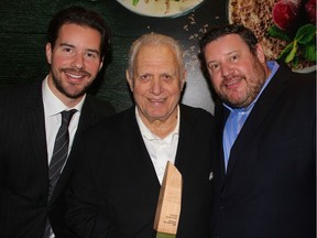 The Heras family's 7 Seas Seafood was inducted into the BCFB Hall of Fame last month. Flanked by sons Nick and George, John Heras founded the Vancouver Fish Company in 1967.