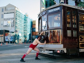 Luchador El Jaguar (New Zealand performer Derek Flores) takes people on a tour of Vancouver in a show he's bringing to town as part of the 2019 International TheatreSports Festival (Oct. 14-20).