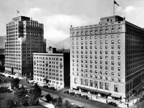 The Medical-Dental Building., Devonshire Apts., and Georgia Hotel in downtown Vancouver, circa 1929. Vancouver Archives AM1376-: CVA 65-2 For John Mackie [PNG Merlin Archive]