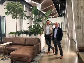 Kane Willmott (right), co-founder and CEO, iQ Office Suites, and Alex Sharpe, iQ co-founder and president, in iQ's 150 King Street West location in Toronto's financial district.