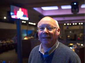 Liberal candidate Ken Hardie watches the results come in for Fleetwood-Port Kells.