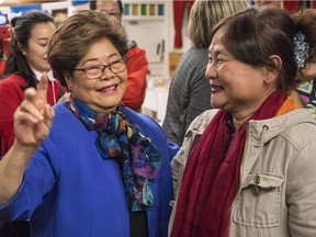 Conservative candidate Alice Wong (left) was all smiles on Monday as voters in Richmond Centre gave her a decisive win.