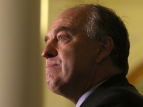 B.C. Green party Leader Andrew Weaver announces that he won't be running as leader in the next provincial election during a news conference at the Hall of Honour at the B.C. Legislature in Victoria on Oct. 7.